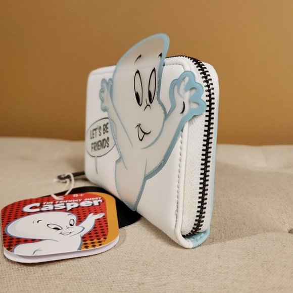 Loungefly Casper The Friendly Ghost Let's Be Friends GID Zip Around Wallet NEW - Picture 4 of 14